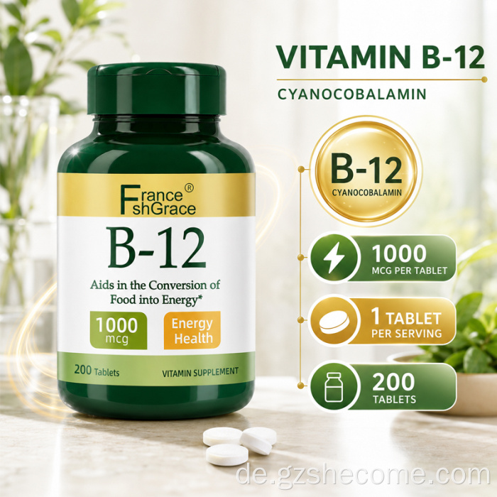 Shecome Vitamin B12 Tabletten Energiestoffwechsel